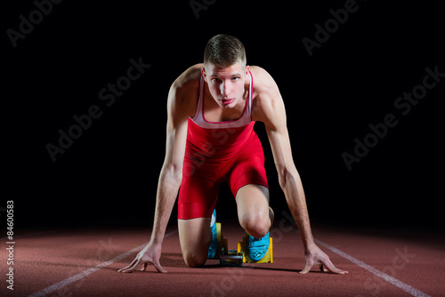 Plakat Athlete on the starting block