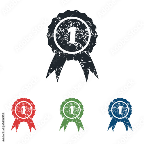 First place grunge icon set