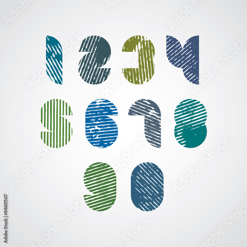 Colored scratched rounded n...