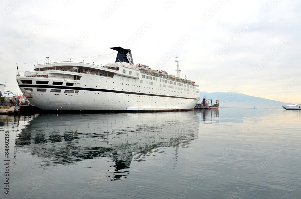 Ship  in the port of Naples, Italy