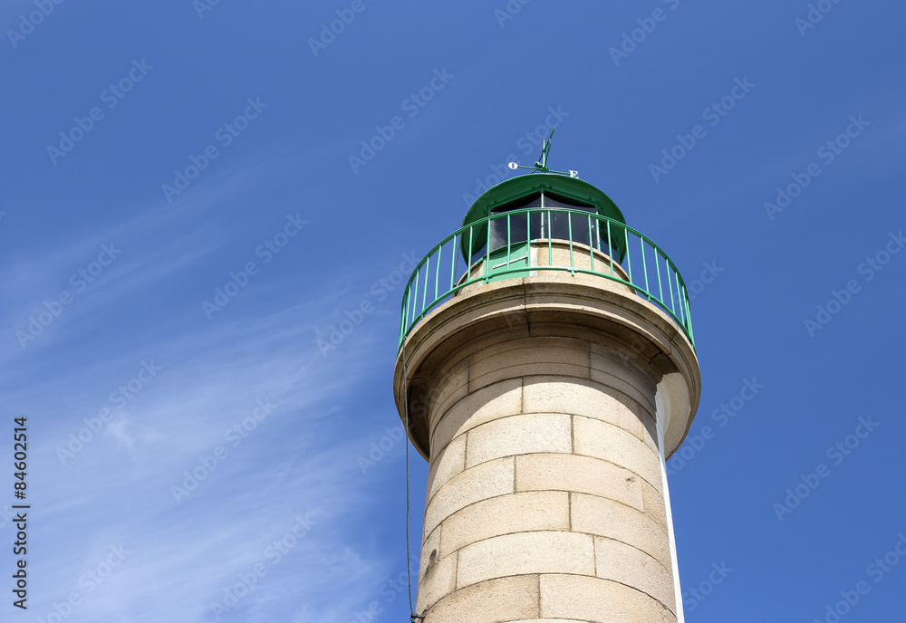 A light house in daylight from a low angle