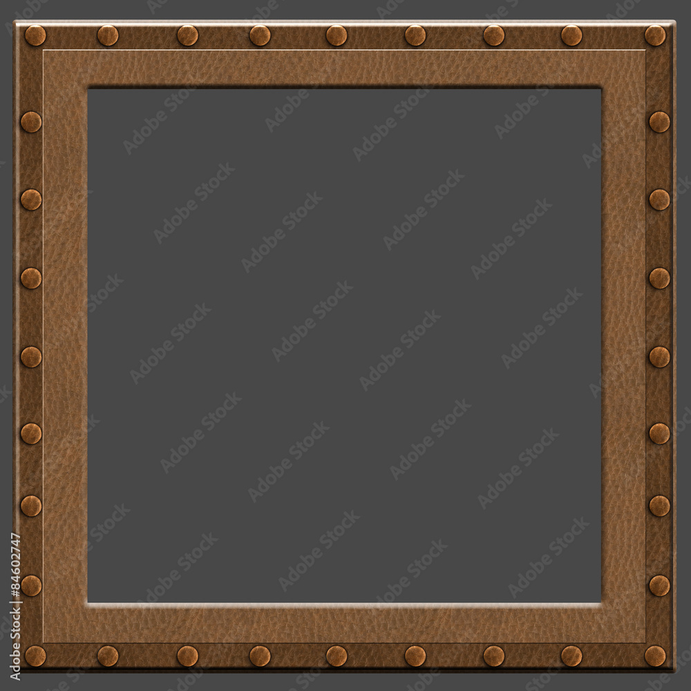 Fototapeta premium Leather frame with metallic elements.