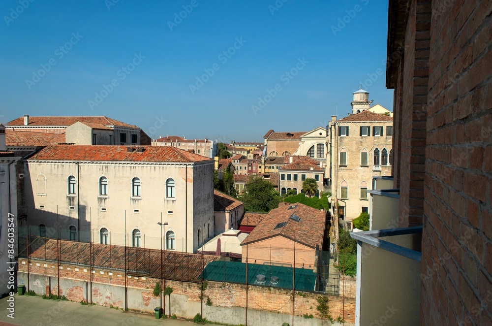 Dorsoduro neighborhood rooftop view, Venice