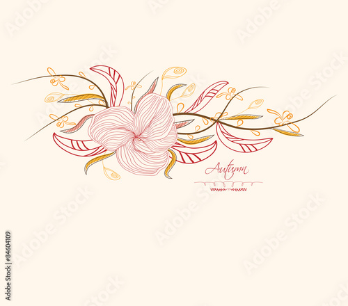 Background of autumn leaves in shape for greeting cards