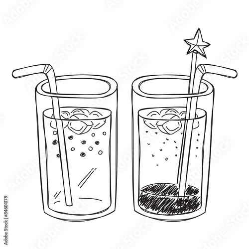 sparkling drink doodle