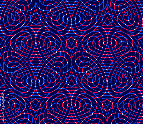 Regular colorful endless pattern with intertwine three-dimension