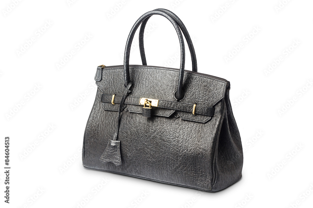 Black female bag isolated on white background Black female bag isolated on white background