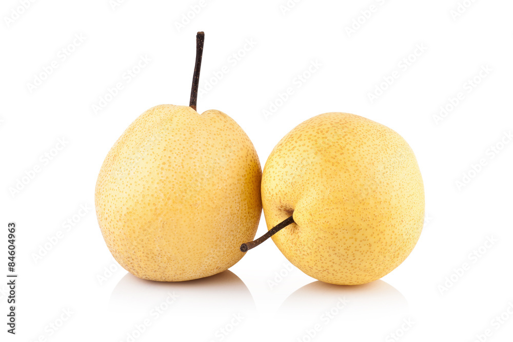 Nashi pear fruit over white background Nashi pear fruit over white background