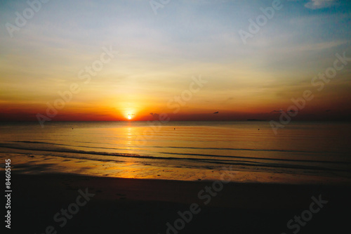 Sunrise   the sea at thungwualaen beach   Thailand.