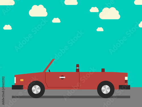 Retro cabriolet, side view