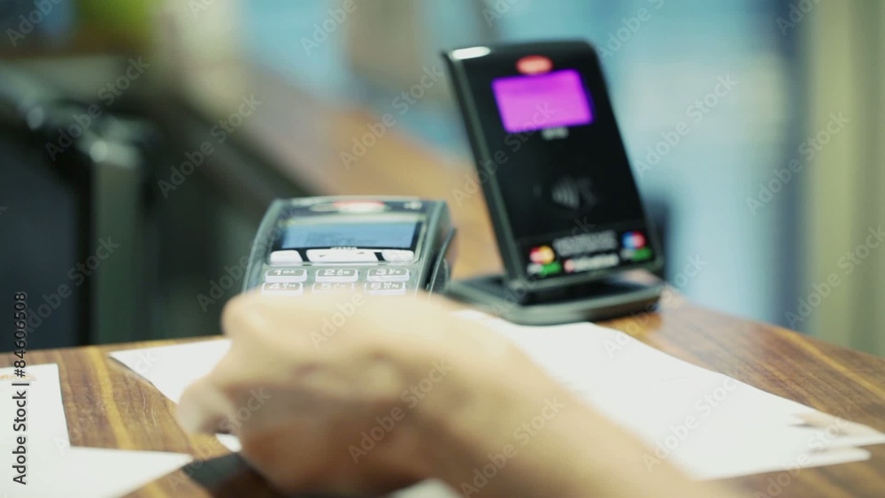 Credit or debit card financial transaction using pos terminal