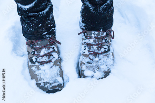 Feet in snow
