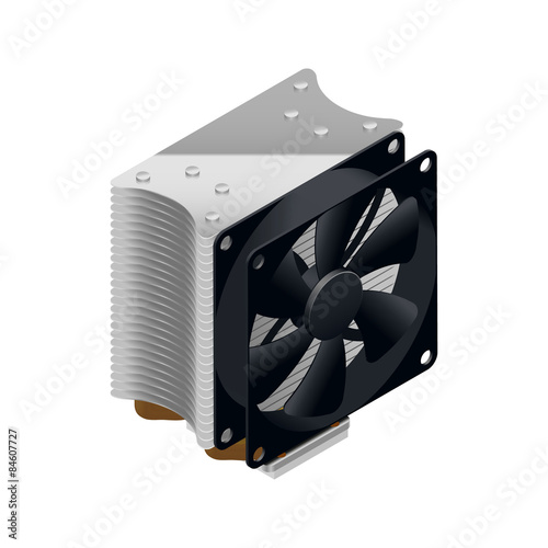 Heatsink for the processor detailed isometric icon