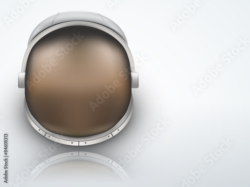 Light Background Astronaut helmet with reflection glass vector.