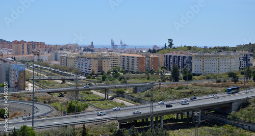 Málaga, panorámica, carreteras, paisaje, Andalucía