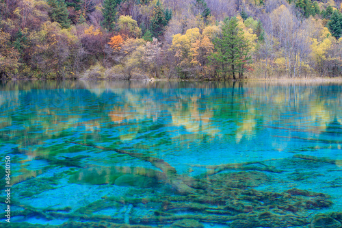 wonderful blue water lake in Jiuzhaigou national park, china © phraisohn