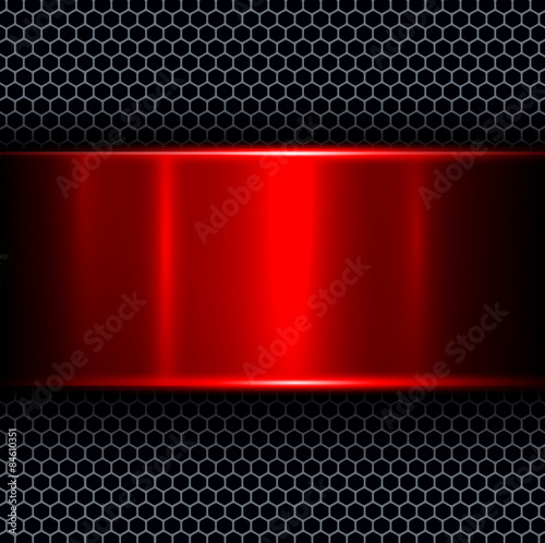 Abstract background with red metal texture banner
