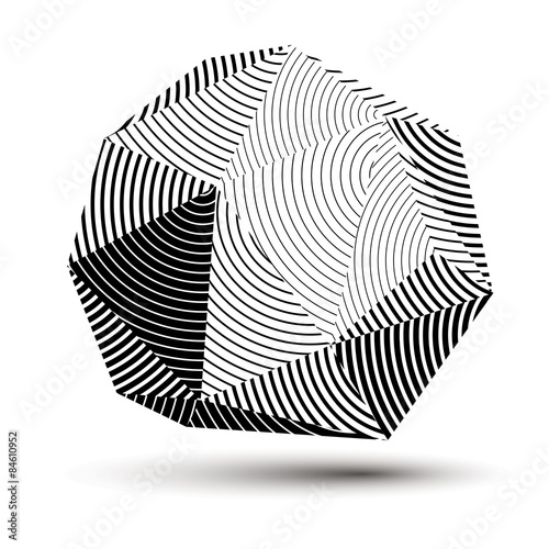 Vector complicated 3d figure, modern digital technology style fo