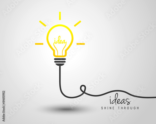 Shiny lightbulb as idea concept