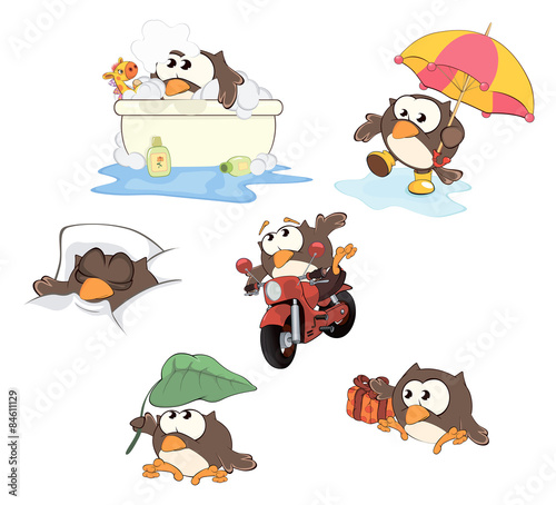 Set of cute owls for you design.  Cartoon 
