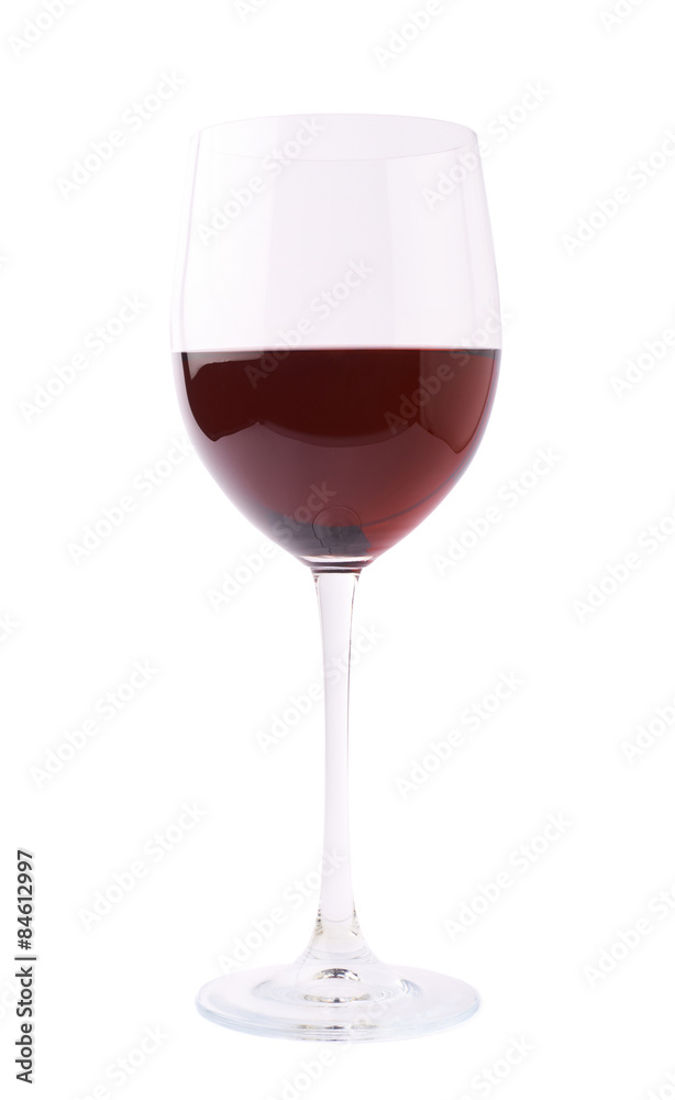 Glass filled with the red wine isolated Glass filled with the red wine isolated