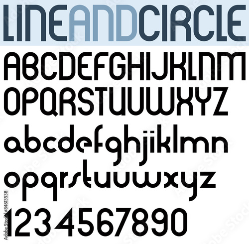 Poster thin circle black font and numbers.