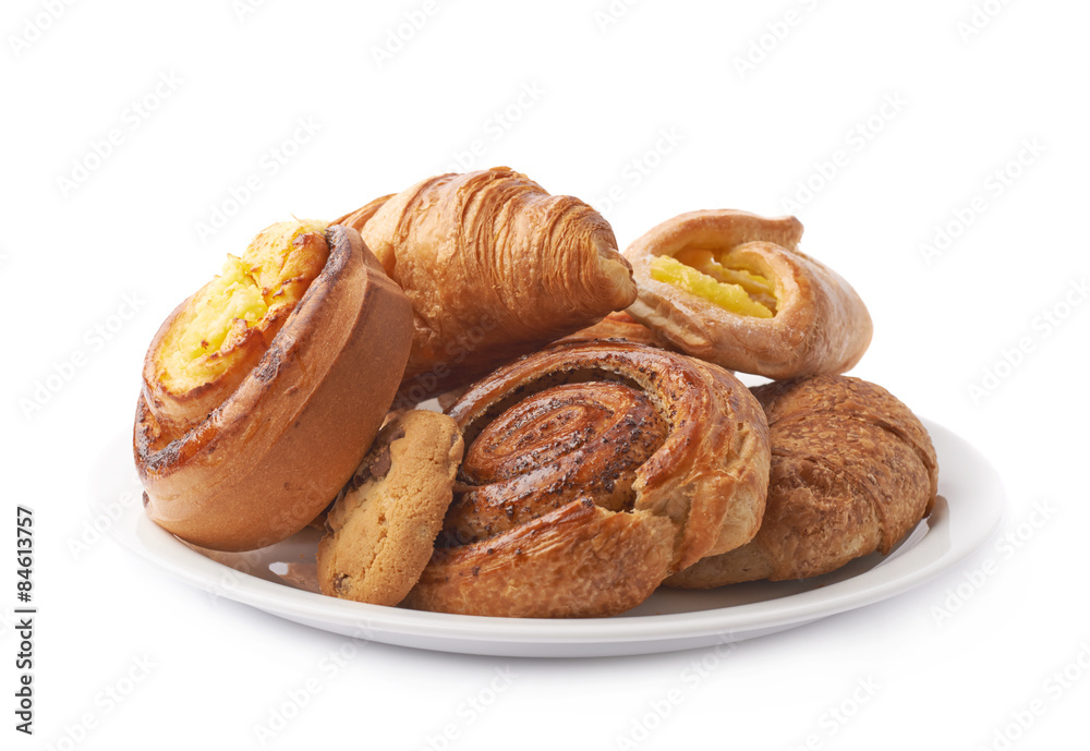 Pile of pastry isolated