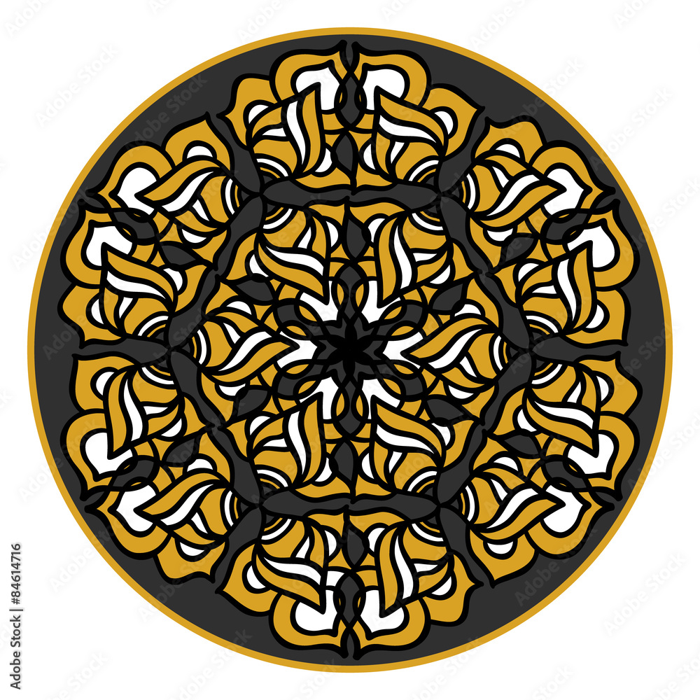 Ornamental round design element Ornamental round design element