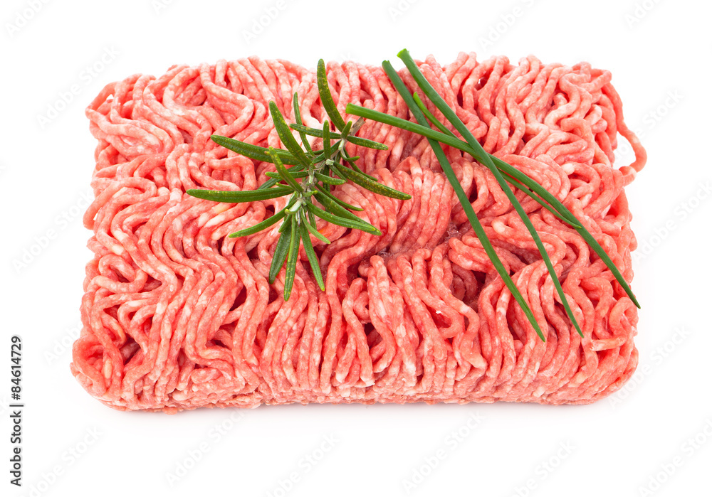 raw minced meat, isolated on white background raw minced meat, isolated on white background