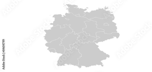 Deutschlandkarte grau mit wei  en Grenzen