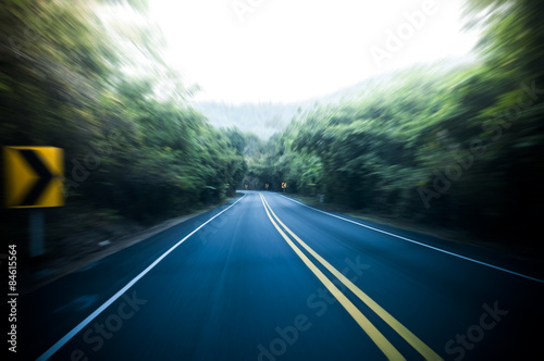 Road with motion blur