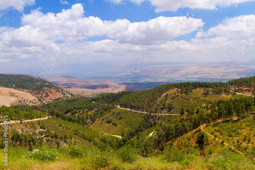 Aerial view of Galilee mountains 