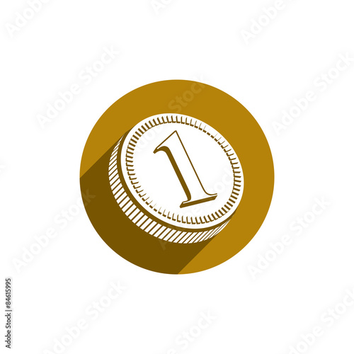 Coin vector icon isolated.