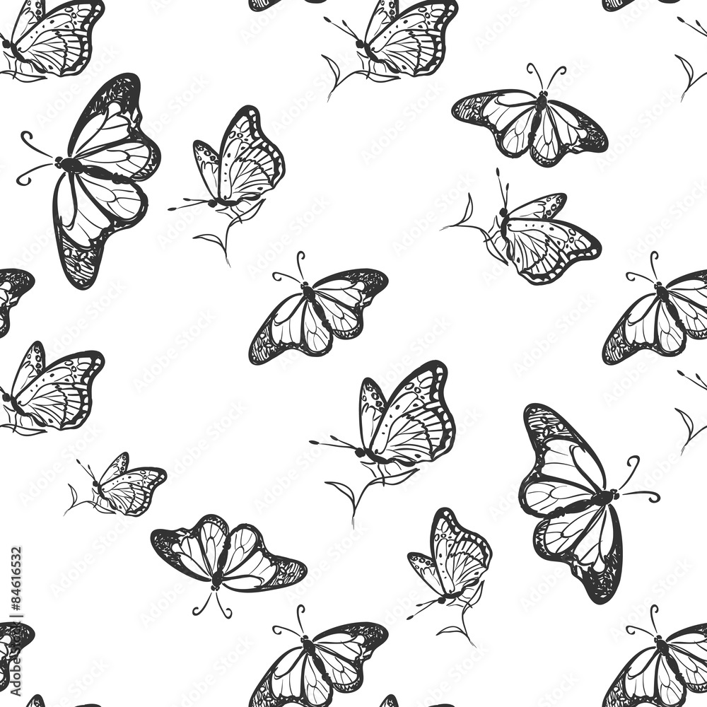 doodle butterfly pattern