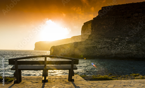 Xlendi Bay at sunset in Gozo Island, Malta