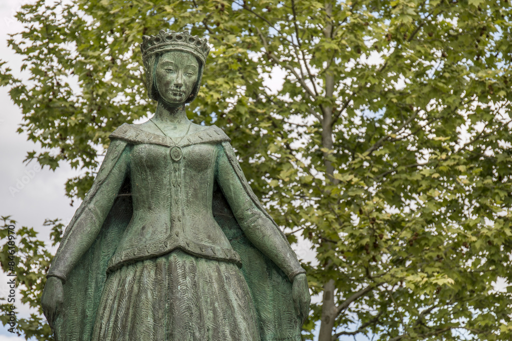 Statue of the Queen Dona Leonor de Avis located in Beja, Portugal.