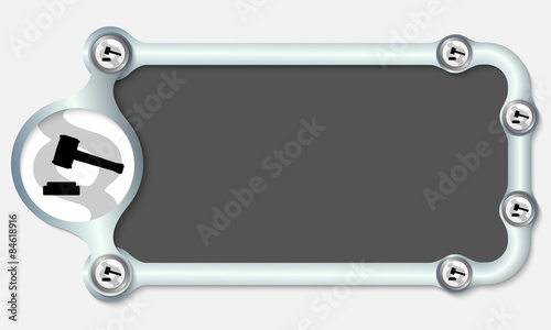 Metallic frame for your text and the symbol of justice