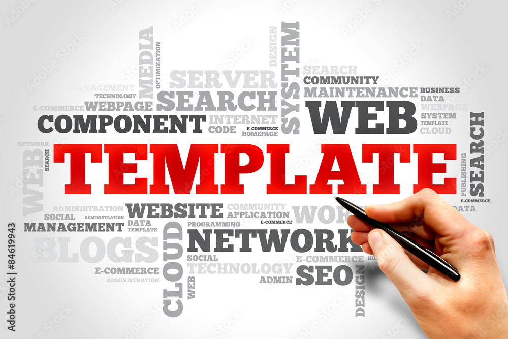 TEMPLATE word cloud, business concept TEMPLATE word cloud, business concept