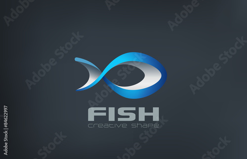 Fish Logo abstract design vector template...Logotype seafood ico