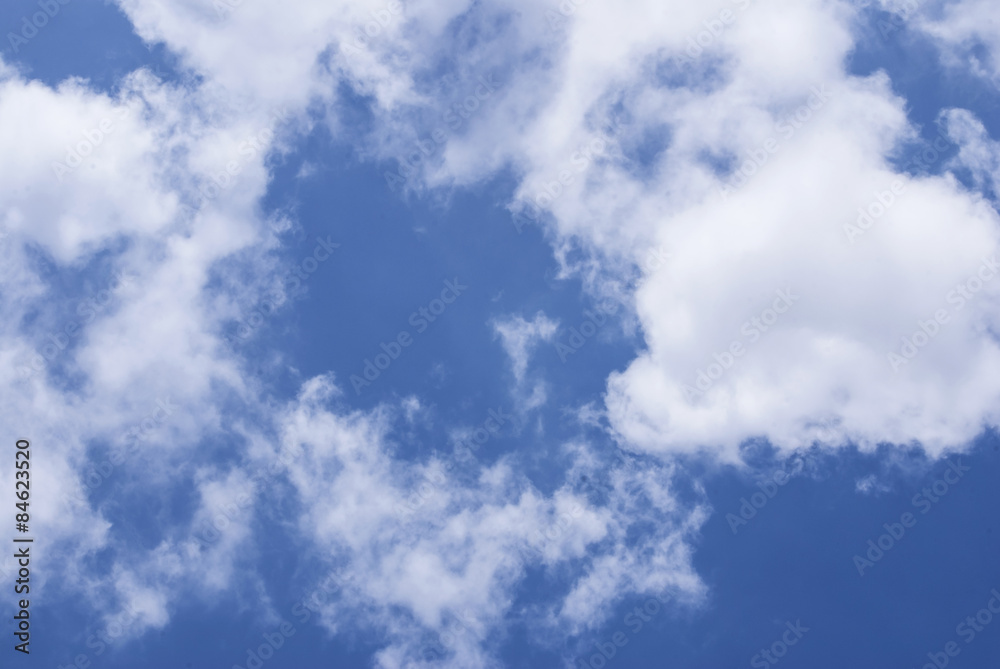  blue sky with cloud closeup