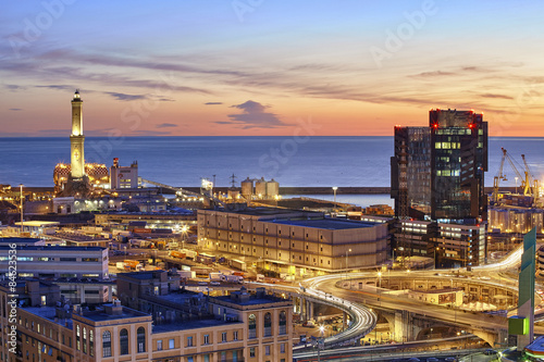 sunrise in Genoa, Italy