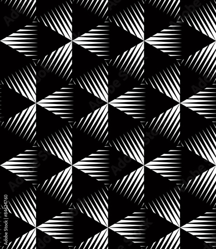 Geometric seamless pattern  endless black and white vector regul