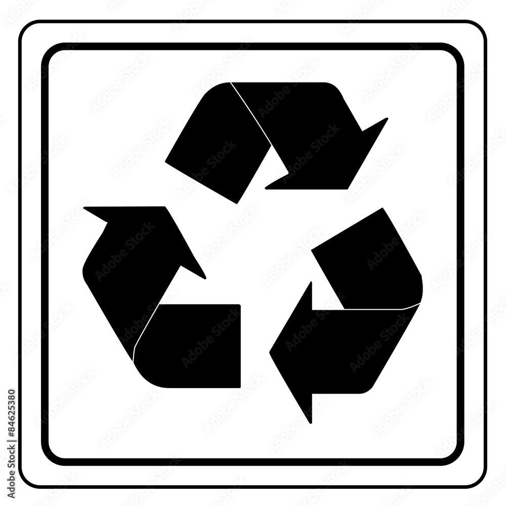 Black recycle sign Black recycle sign