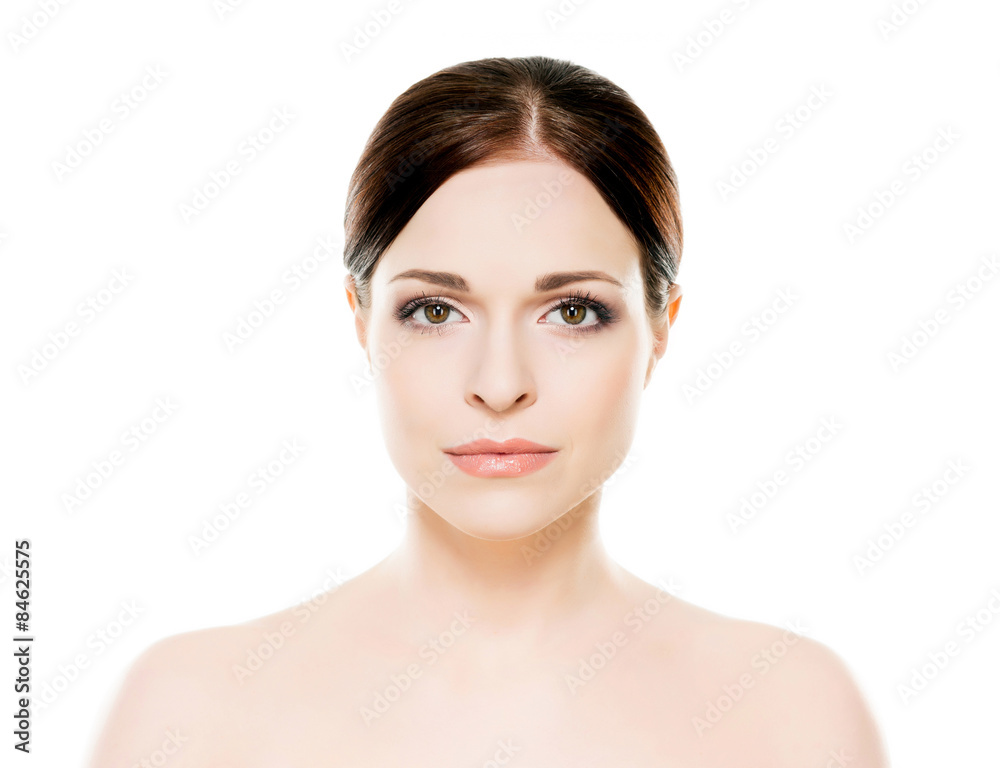 Close-up portrait of beautiful, fresh, healthy and sensual girl isolated on white Close-up portrait of beautiful, fresh, healthy and sensual girl isolated on white
