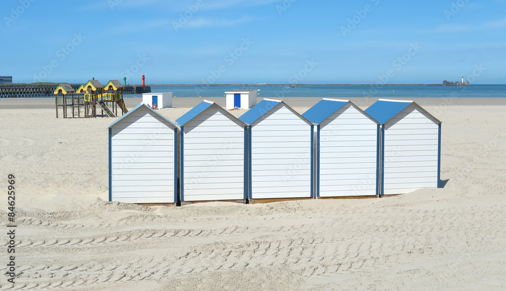 cabines de plage à Boulogne sur Mer