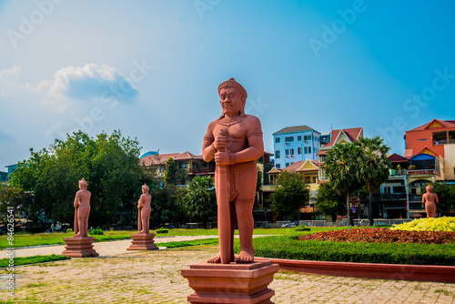 The National Museum of Cambodia (Sala Rachana) and sculpture.Phnom Penh. photo