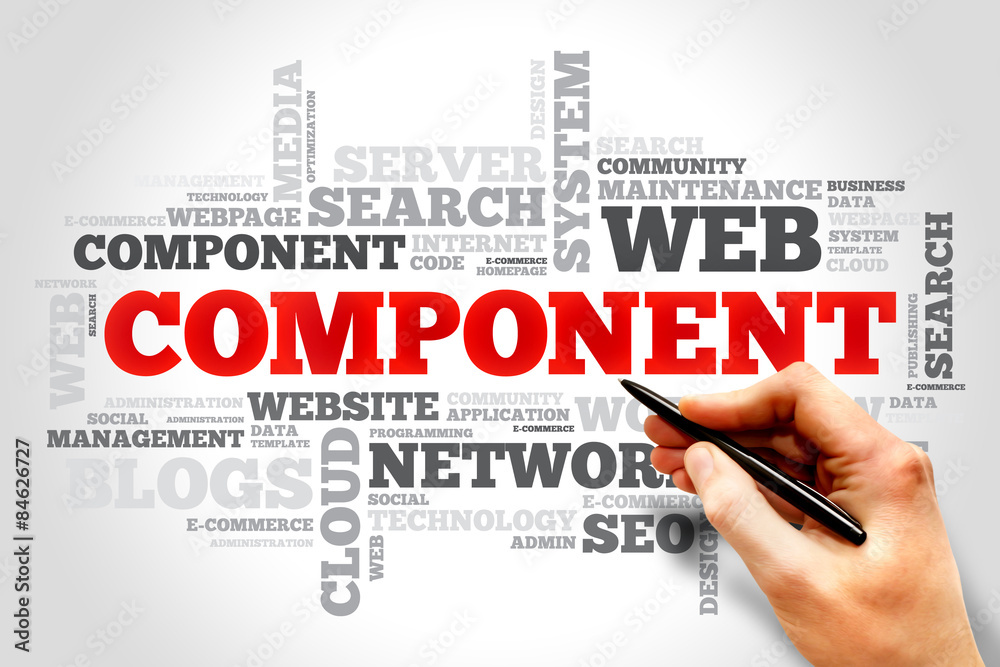 Component word cloud, security concept Component word cloud, security concept
