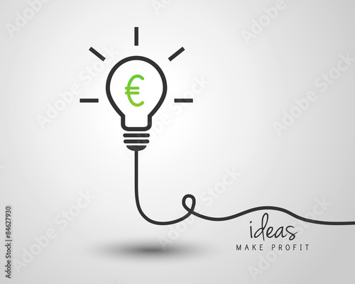 Lightbulb with euro symbol as idea and success concept