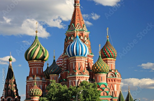 Photography moscow bright famous orthodox russian cathedral red square