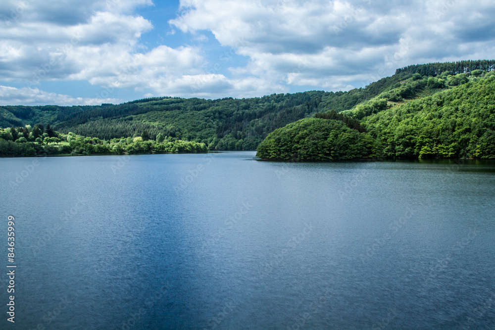 view of the lake of Esch Sur Sure in Luxembourg